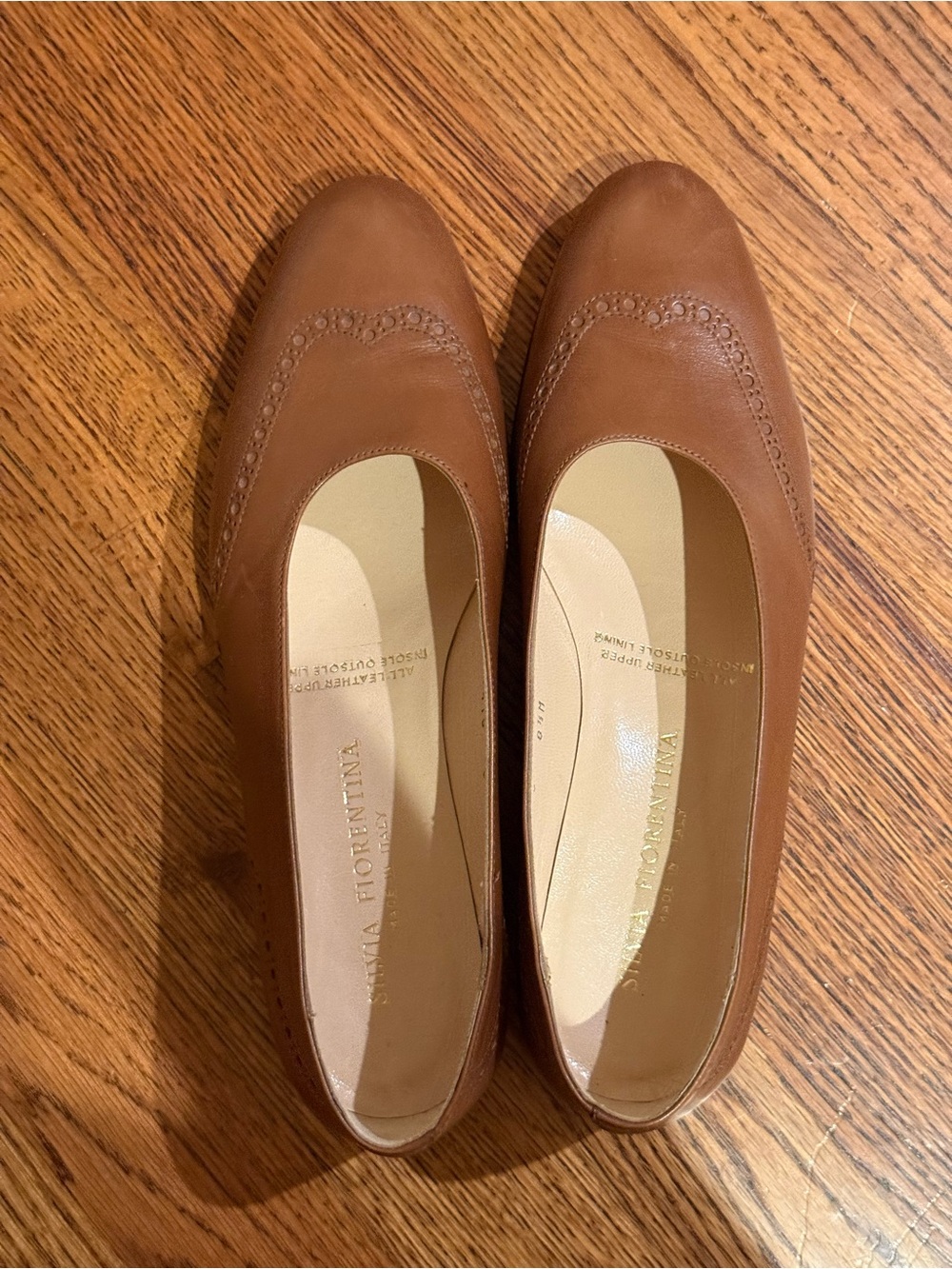 Women’s Tan Leather Slip-On Flats by NINE WEST